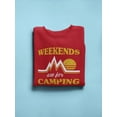 thumbnail image 3 of Weekends Are For Camping Phrase Sweatshirt Women -GoatDeals Designs, Female Small, 3 of 4