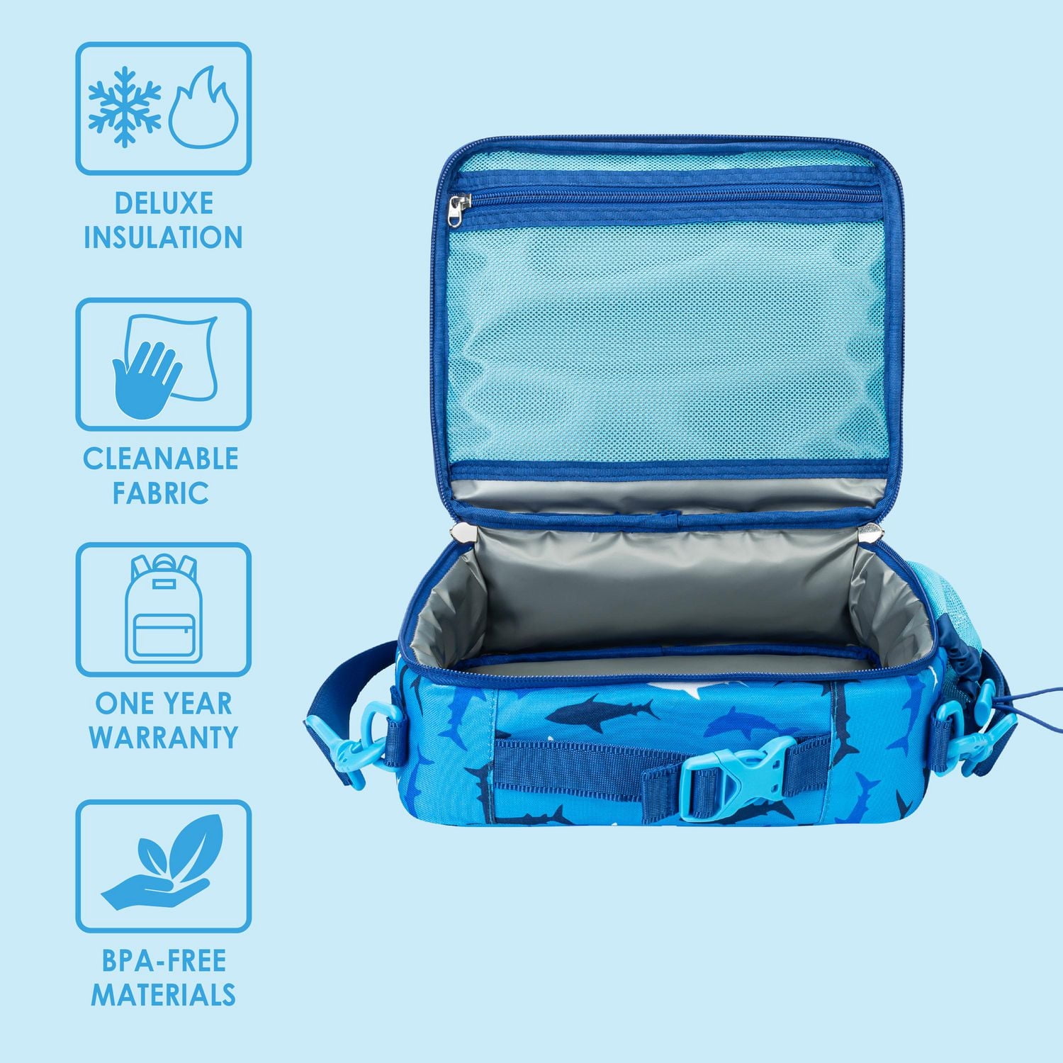 Bentgo Kids Prints Lunch Bag - Shark, Bentgo Kids Prints Lunch Bag