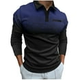 thumbnail image 2 of Blczomt Casual Men's Polo Shirts Blue Dress Long Sleeve Polos Button Collared Clothes Men, 2 of 6