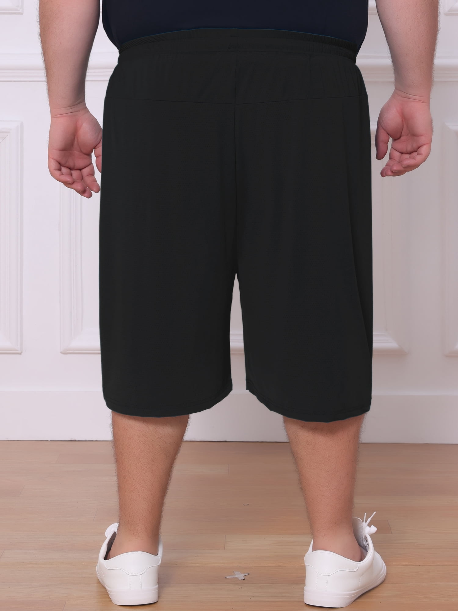 DARING DIVA Men's Big Tall Athletic Shorts with Zipper Pockets 3XL Black