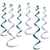 Beistle 4"" - 24"" & 2"" - 36"" Twirly Whirls Blue/Silver 18/Pack 50065-BS