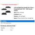thumbnail image 2 of Left and Right Door Handle Set 4 Piece - Compatible with 1995 - 2002 Suzuki Esteem 1996 1997 1998 1999 2000 2001, 2 of 2