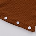 thumbnail image 6 of Giftesty Women's Solid Color Crew Neck Long Sleeve Waffle Knit Button Side Split Loose Pullover Top for Daily Wear, 6 of 7
