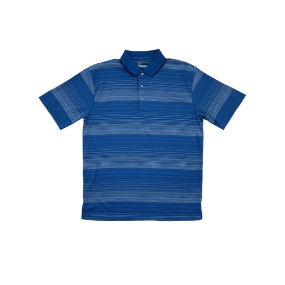 PGA Tour Mens Big & Tall Classic Blue Stripe Golf Polo Shirt LT