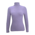 thumbnail image 4 of Fengactive Womens Long Sleeve Turtleneck Rib Knit Slim Fit Shirts Tee Plain Casual T-Shirt Going Out Tops Outfits, 4 of 5