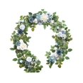 thumbnail image 1 of Enredadera de Flor de Rosa Artificial Gloria Guirnalda de Flores Artificiales 5,9 Pies para Decoración de Boda Centro de Mesa Gris Azul, 1 of 9