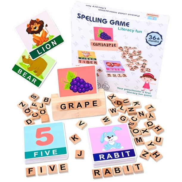 Juego De Ortografía Con Letras De Madera Para Niños, Juego De Mesa Educativo Para Padres E Hijos, Juguetes, Suministros Para Jardín De Infantes En Edad Preescolar Guardurnaity FN005782-00