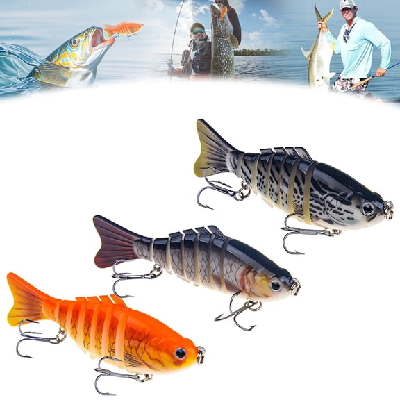 5 Pcs Robotic Fishing Lure, 3D Swimming Lifelike Bait for Freshwater & Saltwater, Fishing Lures for Walleye, Trout & Bass, Suitable for Beginners