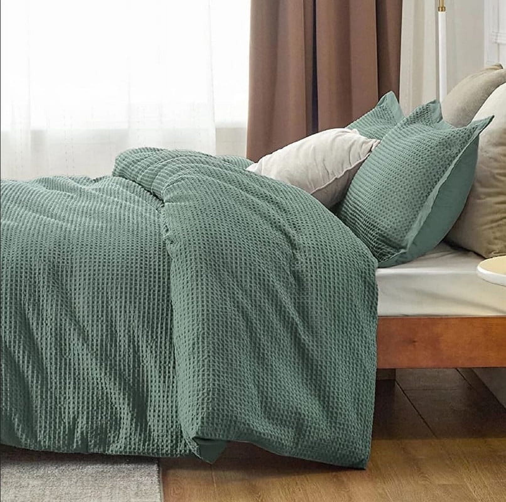 Pavish Export Cotton Waffle Duvet Cover In Matcha Green Waffle Comforter Cover Quilt Bedding Duvet Cover Set Bed Cover King