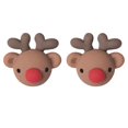 thumbnail image 5 of Pendientes navideños, lindos pendientes de resina de alce de Papá Noel, pendientes femeninos de muñeco de nieve dulces sin agujeros para las orejas, 5 of 5