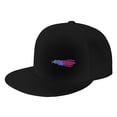 thumbnail image 1 of DouZhe Flat Brim Cap Snapback Hat, America Eagle Prints Adjustable Black Adult Baseball Cap, 1 of 6