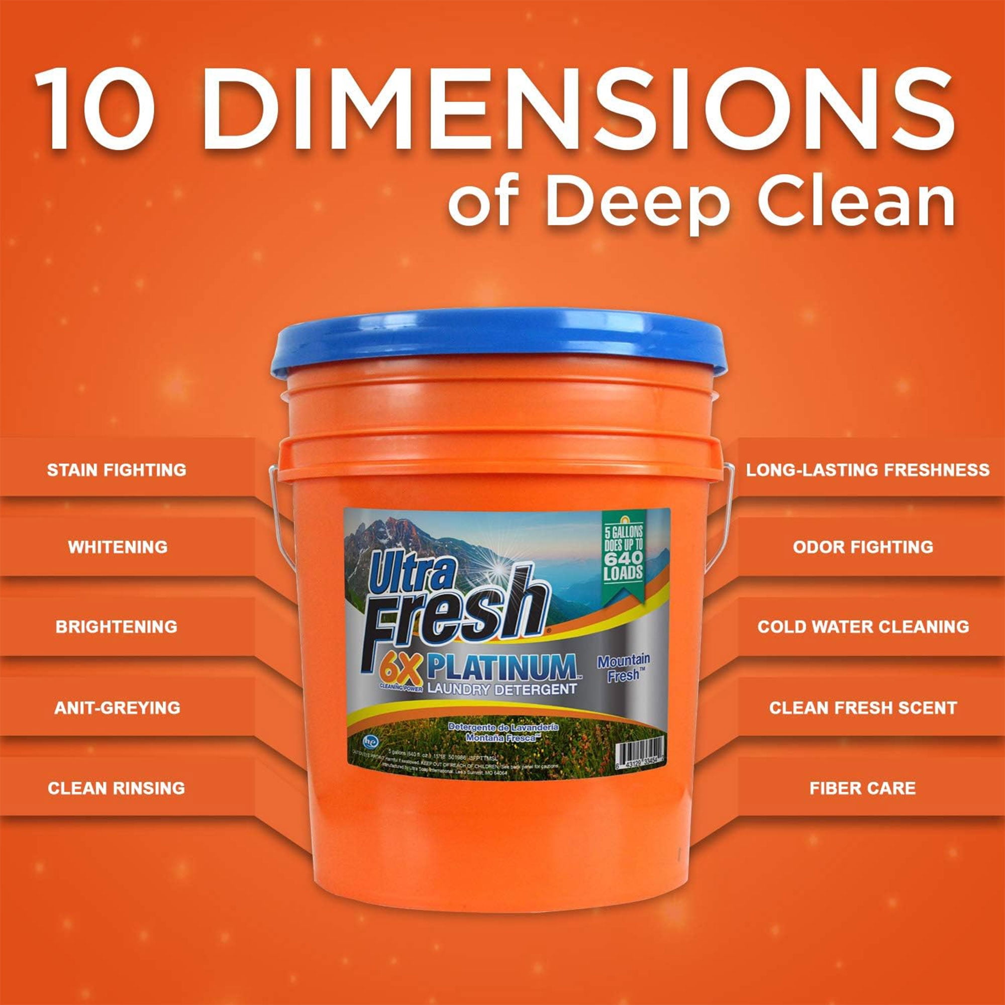 Ultra Fresh 6X Platinum 5 Gallon Laundry Detergent Liquid (5 Pack)