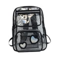 thumbnail image 3 of Mochila transparente jinwen para regalo de cumpleaños para estudiantes de primaria y adolescentes Negro 30 cm x 13 cm x 43 cm, 3 of 8