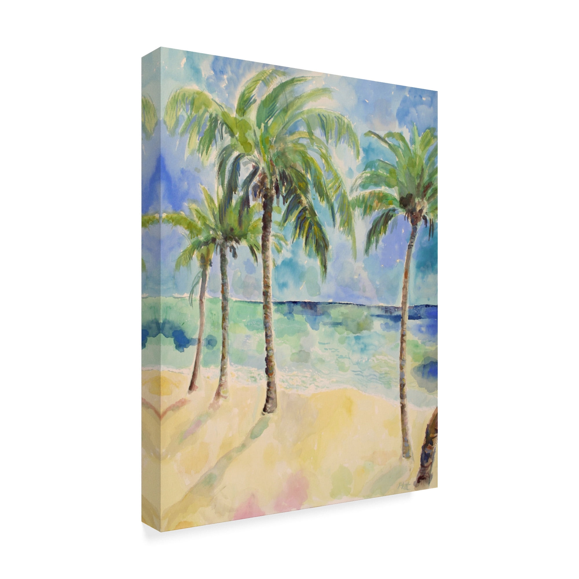 Trademark Fine Art 'Palm Trees Coastal' Canvas Art by Lorraine Platt