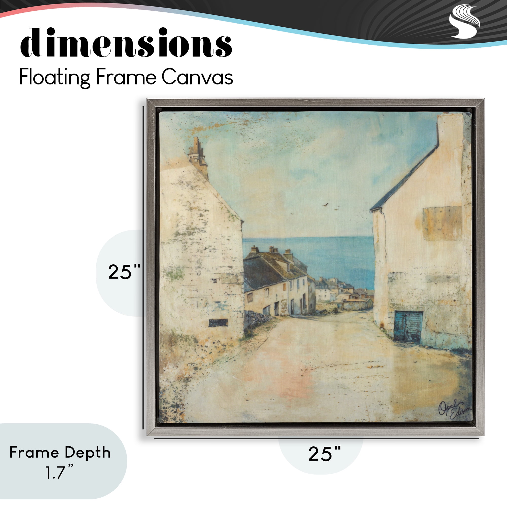 Stupell Industries Coastal Town Walk Gray Framed Floater Canvas Wall Art, design by Opal Edison