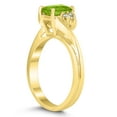 thumbnail image 2 of SZUL Women's 7X5MM Peridot and Diamond Twist Ring in 10K Yellow Gold, 2 of 4