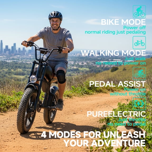 QNUT Retro Electric Fat Tire Bike, 749W Rated Motor Power, Up to 27.9 MPH, 48V 18Ah Removable Battery, Up to 60–90 Miles Range, 7-Speed, 20" x 4.0" Fat Tires, All-Terrain Off-Road Electric Bike