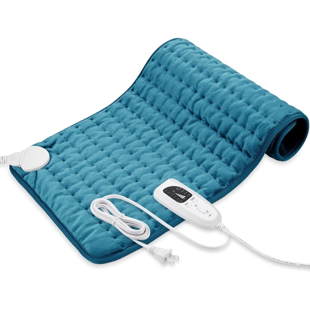 (Azul, 12''×24'') Almohadilla térmica - Almohadillas térmicas eléctricas - Almohadilla térmica caliente para aliviar el dolor muscular del dolor de espalda - Función de apagado automático