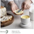DOWAN Porcelain Butter Keeper Crock, French Butter Dish with Lid, Embossed Butter Container for
