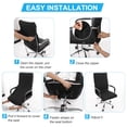 thumbnail image 6 of Stretch Waterproof Office Desk Chair Cover Rotating Armchair Slipcovers Stripe Jacquard Large Size, Black(Only Chair Cover), 6 of 8