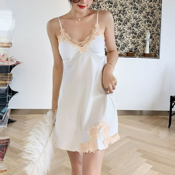 Wyongtao Women's Sleeveless Nightgown Full Slip Soft Nightshirt Sleep Dress Chemise Sleepwear Lounge Dresses,White XL