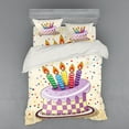 thumbnail image 2 of Ambesonne Retro Bedding Set 3 Pcs, Cake Candles Dots Stars, Twin XL, Multicolor, 2 of 3