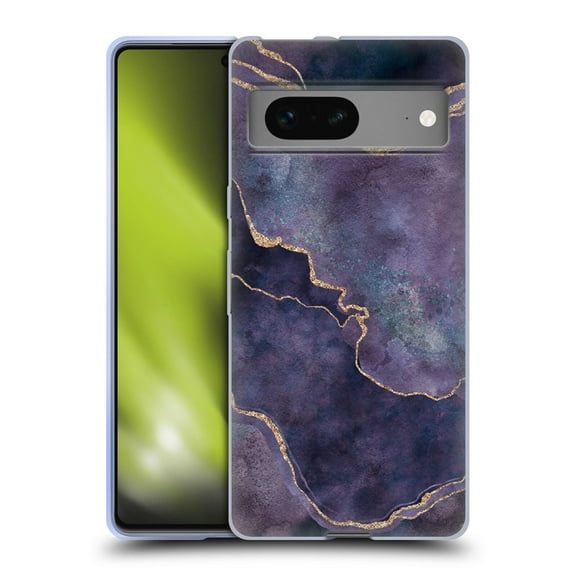 Head Case Designs Officially Licensed LebensArt Mineral Marble Purple Soft Gel Case Compatible with Google Pixel 7