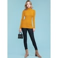 thumbnail image 5 of Made by Johnny Women's Long Sleeve Rib Turtleneck Top Pullover Sweater L MUSTARD, 5 of 6