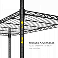 thumbnail image 4 of Estante Anaquel Organizador 180 cm con 5 Niveles Ajustables Rack de Acero Soporta 130 kg Color Negro, 4 of 8