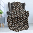 thumbnail image 4 of Brown and Blue Soft Flannel Fleece Blanket, Flowers with Vertical Dotted Lines Abstract Floral Arrangement Art, Cozy Plush for Indoor and Outdoor Use, 60" x 80", Bluegrey White Brown, by Ambesonne, 4 of 5