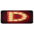 thumbnail image 1 of Letter D Kitchen Mat, D with Electricity Theme Old Fashioned Cinema Theater Show, Plush Decorative Kitchen Mat with Non Slip Backing, 47" X 19", Vermilion Yellow Black, by Ambesonne, 1 of 1