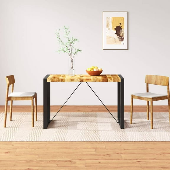 vidaXL Dining Table Solid Rough Mango Wood 47.2"