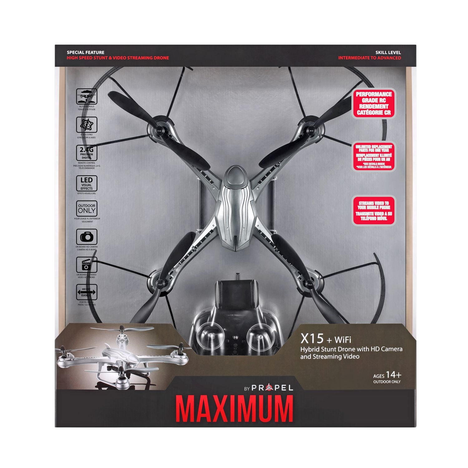 Propel Maximum X15 Hybrid Stunt Drone with HD Camera And Wifi