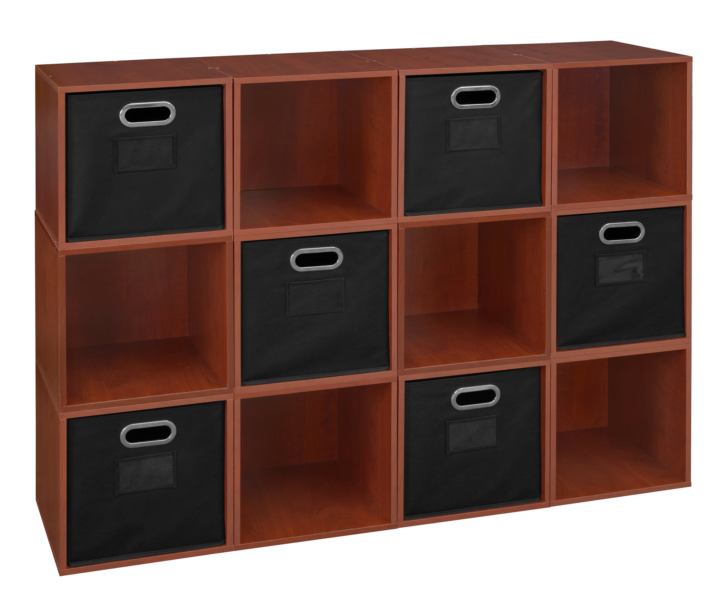 Niche Cubo Storage Set - 12 Cubes and 6 Canvas Bins- Cherry/Black ...