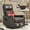 Dark Brown PU, variant on Manual Swivel Rocker Recliner Chair for Adults,Overstuffed Reclining Glider Chair with Vibration Massage & Heat,Upholstered Recliners with Side Pockets for Living Room,Black PU