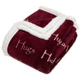 thumbnail image 5 of Chanasya Warm Hugs Positive Energy Healing Thoughts Super Soft Plus Fleece Sherpa Microfiber Comfort Caring Red Gift Throw Blanket - Get Well Soon Gift for Women Men Cancer Patient - Burgundy Blanket, 5 of 8
