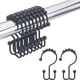 thumbnail image 5 of Wosthever Ganchos para cortina de ducha de acero inoxidable, 12 piezas, colgadores para cortinas de habitación de Hotel y baño, herrajes para anillos Accesorios de baño Negro Wosthever HA062211-02B, 5 of 6