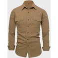 thumbnail image 2 of Men's Cotton Long Sleeve Work Shirt Casual Outdoor Cargo Shirt, 2 of 6