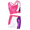 Rose Red, variant on Girls Gymnastics Leotard 2-Piece Shiny gymnastics outfit with Shorts,Rose Red