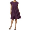 thumbnail image 1 of TheMoogan Women's PLUS Flutter Ruffle Cap Sleeve Tiered Jersey Babydoll A-Line Midi Day Dress, 1 of 6