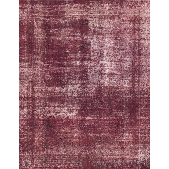 Ahgly Company Indoor Rectangle Abstract Pink Coral Pink Abstract Area Rugs, 8' x 10'