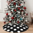 thumbnail image 5 of Yiaed Black and White Polka Dot Print Christmas Tree Skirt , Tree SkirtsTree Mat for Christmas Winter Holiday Indoor Decorations-36", 5 of 7