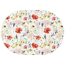 Oval Tablecloth Floral Flower Wild Botanical Tablecloth,Wipeable Polyester Table Cover for Rectangle Tables,Durable Tableclothes Thick Tablecloths for Spring Easter Picnic Kitchen