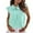 Mint Green, variant on Blouses for Women Dressy Casual Elegant Bow Front Ruffle Trim Neck Tops Flounce Cap Sleeve Button Front Regular Fit Shirts Grey L