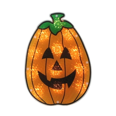 12" Lighted Jack-O-Lantern Halloween Window Silhouette