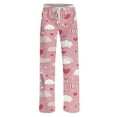 thumbnail image 6 of Hearthz Valentines Pajama Pants for Women Love Heart Graphic Women’s Pajama Pants Drawstring Wide Leg Holidays Sleeping Pants Women, 6 of 7
