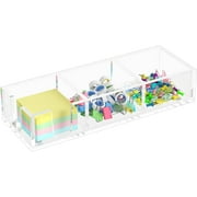 Acrylic Sticky Note Holder, Self-Stick Note Pad Holder W/O Pads - Note Dispenser Memo Pad Holder Desk Organizer for School Office Home (3''x3'' 3IN1 Clear)