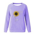 thumbnail image 4 of HKEJIAOI Chandail Graphique Tournesol Femme Manches Longues T-Shirt Décontracté Col Rond chandail Ample, c-Violet G, 4 of 4