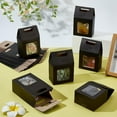 thumbnail image 3 of 24pcs Black Gift Box with Handle Small Goodies Boxes Gable Paper Party Favor Boxes Candy Container with Window for Gift Packaging 3.8x2.3x5.9 Inch, 3 of 8