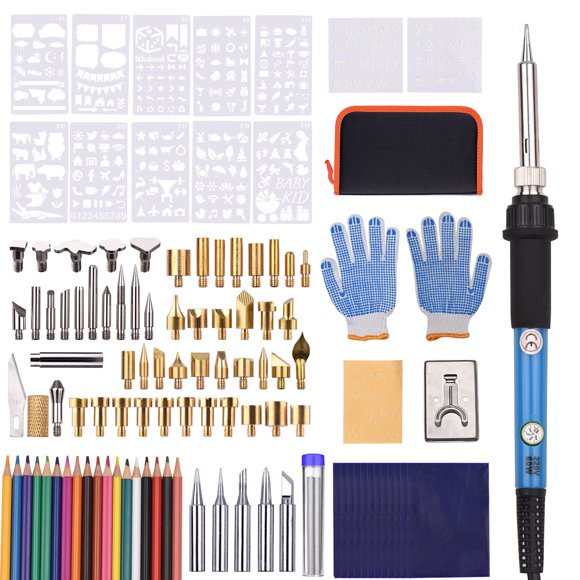 Amdohai Wood Burning Kit with 105Pcs Soldering Iron Tips Multifunctional Wood Burner Tool Adjustable Temperature